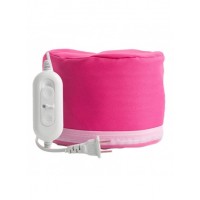 Электрическая тканевая термошапка (сушуар) для масок, ламинирования и лечения волос малиновый