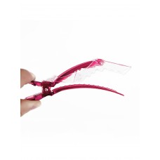  Затискач для волосся пластиковий крокодил, упаковка 6 шт, рожеві