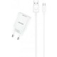 МЗП Usams T21 Charger kit T18 single USB EU charger +Uturn Micro cable White