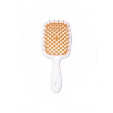 Janeke Продувний широкий гребінець для укладання волосся та сушіння феном Superbrush Plus Hollow Comb (біла з помаранчевими
