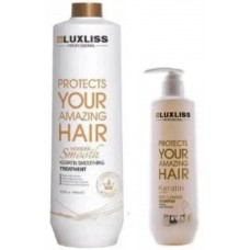 Набор Кератин для выпрямления волос Luxliss Wonder Smooth Keratin Smoothing Treatment 1000 мл+шампунь 500 мл