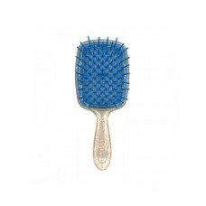  Janeke Продувная расческа для укладки и сушки феном Superbrush Plus Hollow Comb синяя, прозрачная с блестками ручка