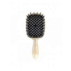  Janeke Продувная расческа для укладки и сушки феном Superbrush Plus Hollow Comb черная, прозрачная с блестками ручка