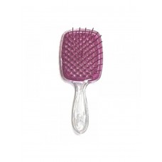 Janeke Продувний широкий гребінець для укладання волосся та сушіння феном Superbrush Plus Hollow Comb прозора ручка з пурпурними