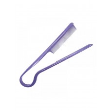 Парикмахерская расческа-зажим V3 для кератинового выпрямления термостойкая, пластиковая цельная фиолетовая