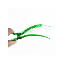  Затискач для волосся пластиковий крокодил, упаковка 6 шт, зелені