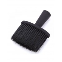  Щетка сметка волос после стрижки для парикмахера, барбера овал с черной ручкой Barber Shop Black, 140х100 мм
