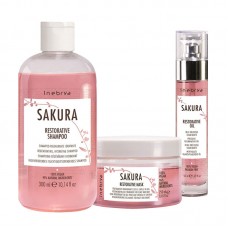 Набор Inebrya Sakura Restorative регенерирующие увлажняющие шампунь, маска и масло (300+200+50 мл)
