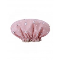 Тканинна водонепроникна перукарня двошарова шапочка для волосся для душу(рожева)