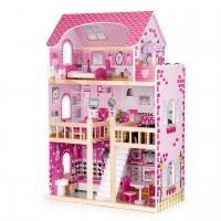 Дерев'яний ляльковий будиночок Eco Toys 17 предметів меблів світлові ефекти