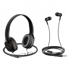 Наушники HOCO W24 Enlighten headphones with mic set Gold