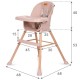 Стульчик для кормления 4в1 KidWell деревянный EATAN WOOD PINK