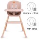 Стульчик для кормления 4в1 KidWell деревянный EATAN WOOD PINK