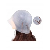  Профессиональная многоразовая силиконовая шапочка для окрашивания и мелирования волос с крючком для колориста серая